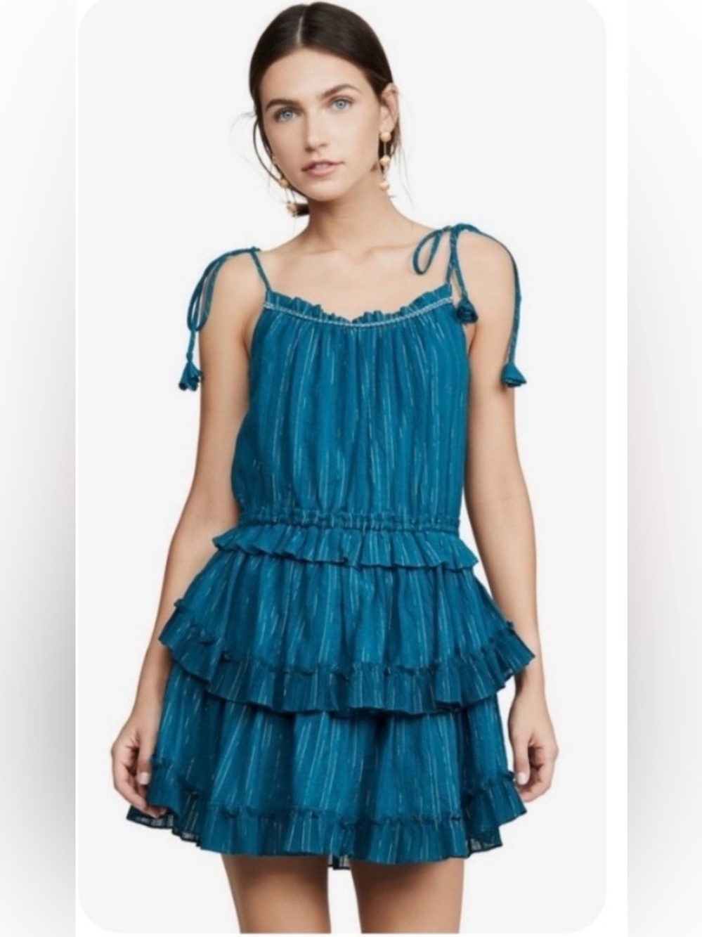 MISA Los Angeles|Rosella Teal Mini Dress, SMALL